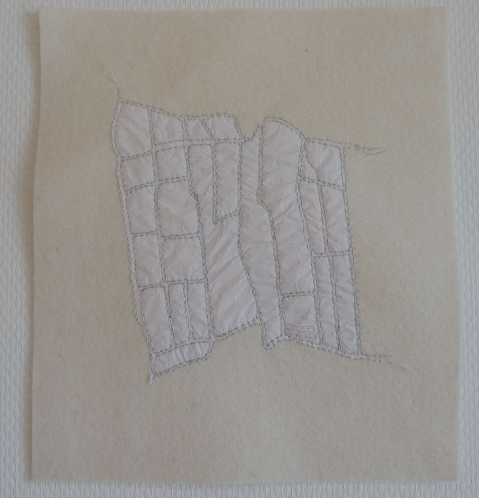 Land of the sisters, 2021. embroided drawing on tracing paper and felt, 26x27 cm. 